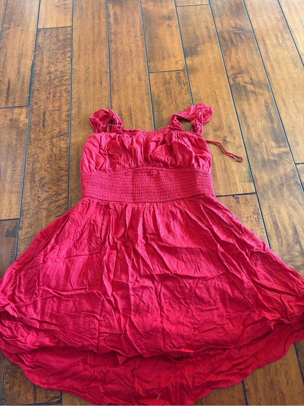 hollister red flowy dress